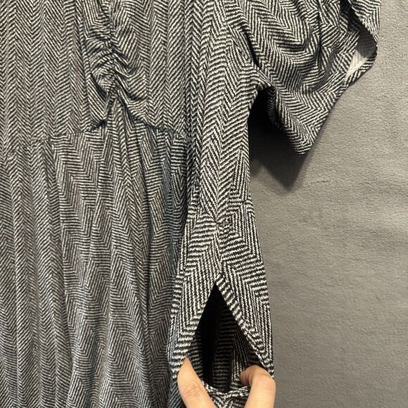 Torrid Mini Studio Knit Cinch Front Skater Dress Babydoll Size 6X Herringbone - Picture 9 of 11